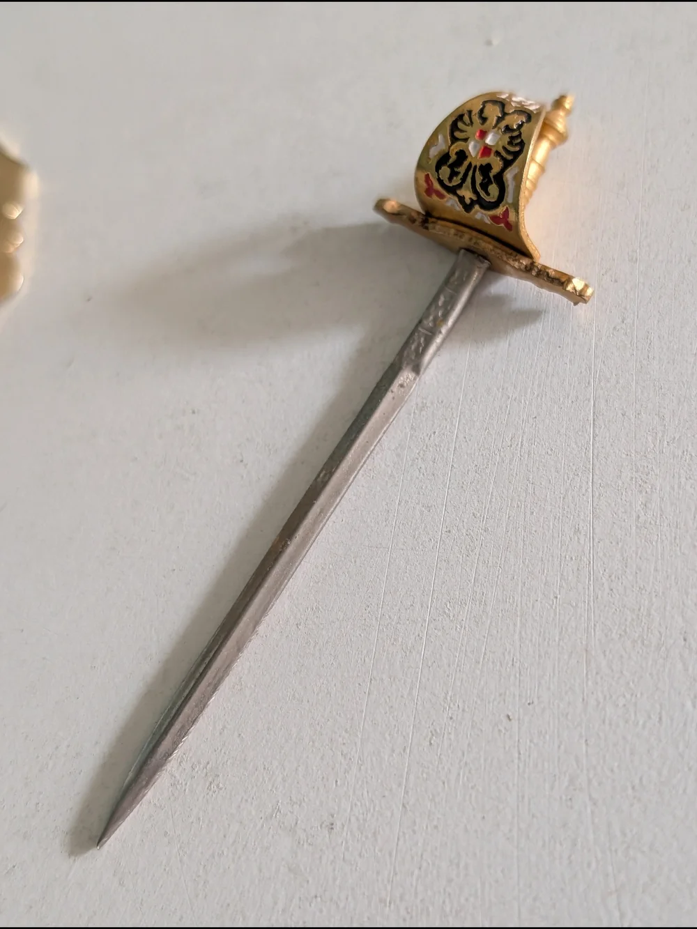 Vintage Toledo Miniature Sword Cocktail Picks Set(6) Brass Mid Century BarWare